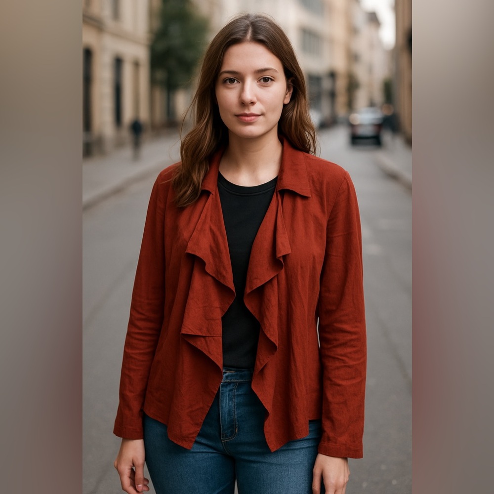Skylar + Madison linen waterfall light weight blazer